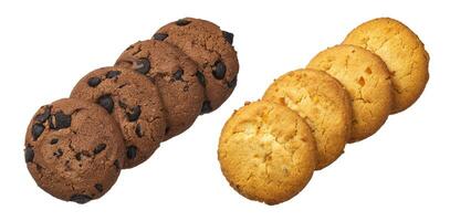 Stack of oatmeal cookies isolated on white background photo