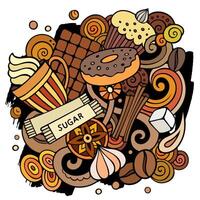 Cartoon vector doodles Coffee House illustration