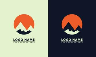 Mountain adventurer icon logo. Mountain adventurer flat design vector icon logo.