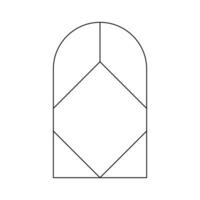 Trendy linear arch frame. Modern minimalist aesthetic line element, geometric forms. Vector sparkle for social media or poster design, simple decorative boho style
