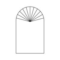Trendy christmas winter linear arch frame with rays. Modern minimalist aesthetic line element, geometric forms. Vector sparkle for social media or poster design, simple decorative boho style