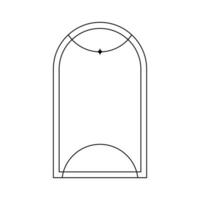 Trendy christmas winter linear arch frame. Modern minimalist aesthetic line element, geometric forms. Vector sparkle for social media or poster design, simple decorative boho style