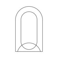 de moda lineal arco marco. moderno minimalista estético línea elemento, geométrico formularios vector brillar para social medios de comunicación o póster diseño, sencillo decorativo boho estilo