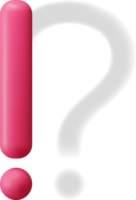 3d exclamation marque avec ombre de question marque png