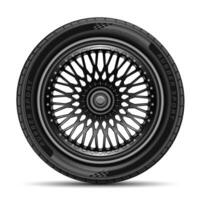 Car tire radial wheel metal alloy on isolated background vector