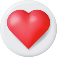 3D Like Icon with Heart png