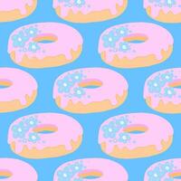 Seamless pattern with glazed donuts vector
