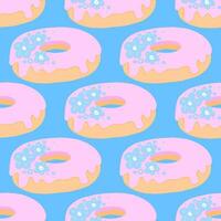 Seamless pattern with glazed donuts vector