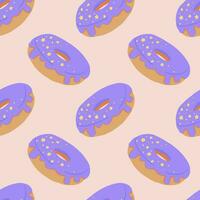 Seamless pattern with glazed donuts vector