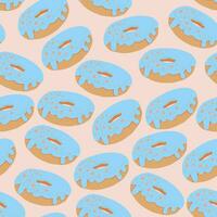 Seamless pattern with glazed donuts vector