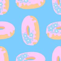 Seamless pattern with glazed donuts vector