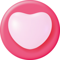 3D Like Icon with Heart png