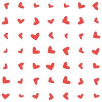 Red hearts symbol of Valentine's day. Vector illustration on a white background. A simple pattern.