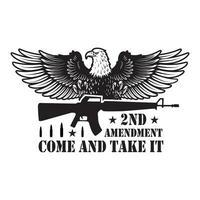 2nd amendment come and take it design background vector