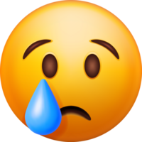 3d amarillo triste llorando emoticon png