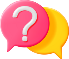 3D Speech bubble with Question Mark png