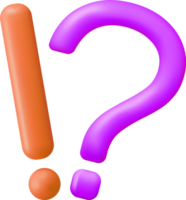 3d Question and Exclamation Marks png