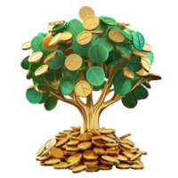 AI generated Coin money tree, 3d design. Suitable for business and finance png