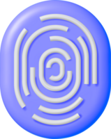 3D Fingerprint Icon Isolated png