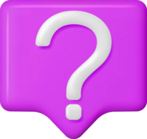 3D Speech bubble with Question Mark png