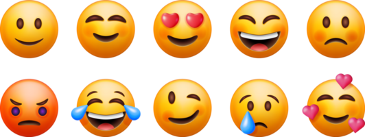 3d conjunto de emoticones png