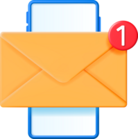 3D Mail Envelope and Smartphone png