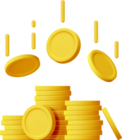 3D Stack of Gold Coins Icon png