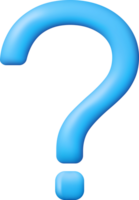 3D Blue Question Mark png