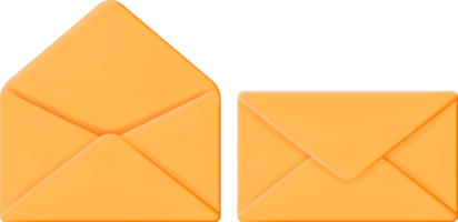 3D Open and Closed Mail Envelope png