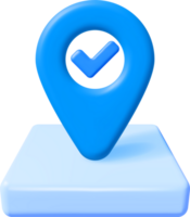 3D Location Map Pin with Checkmark Tick png