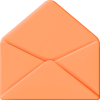 3d laranja aberto enviar envelope png