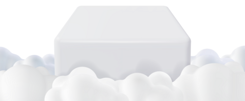 3D Podium in Fluffy Clouds png