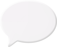 3D White Blank Speech Bubble png