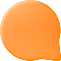 3D Orange Blank Speech Bubble png