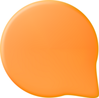 3d oranje blanco toespraak bubbel png