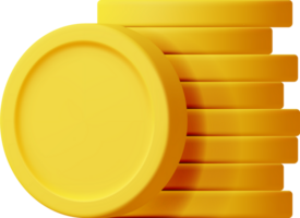 3D Stack of Gold Coins Icon png