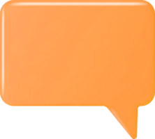 3d Orange Vide discours bulle png