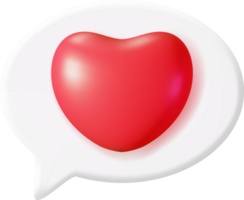 3D Like Icon with Heart png