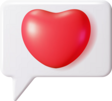 3D Like Icon with Heart png