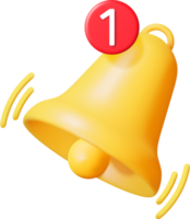 icono de campana de notificación 3d png