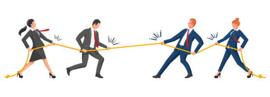 Business people pull of rope png