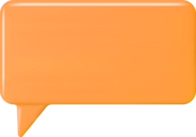 3D Orange Blank Speech Bubble png