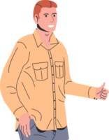 Trendy Man Showing Thumbs Up Sign. png