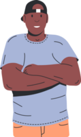Handsome muscular man with folded arms across chest png