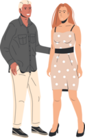 Women in dress and man in shirt isolated png