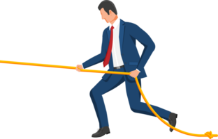 Businessman pull of rope png