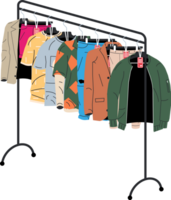 Womans and mans clothes on hanger png