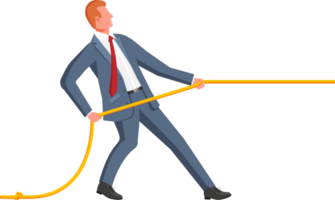 Businessman pull of rope png