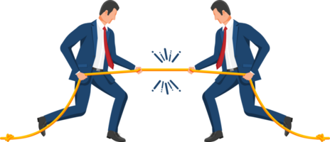 Two businessmen pull of rope png