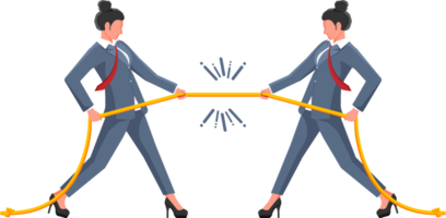 Two businesswomen pull of rope png